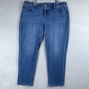 Talbots Girlfriend Jeans Women's Size 14W Flawless Medium Wash Mid Rise Blue